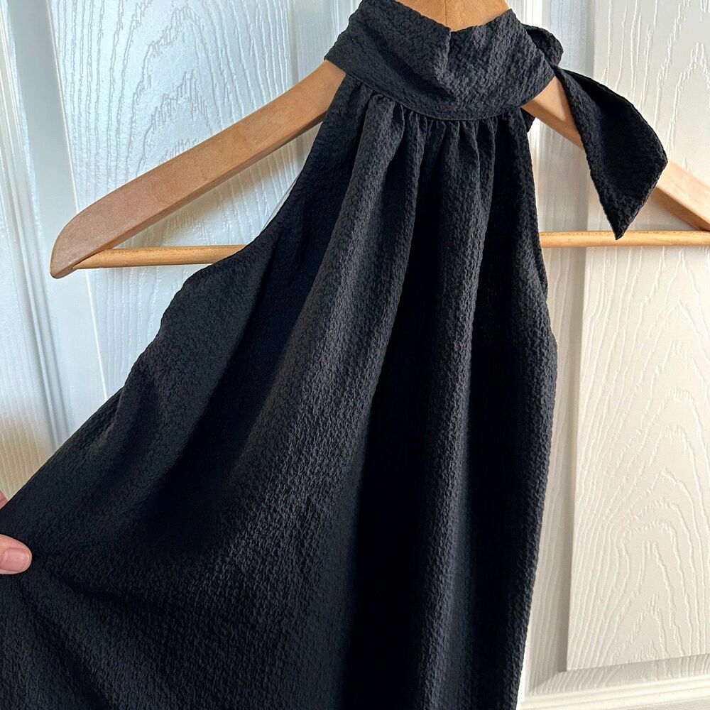 black halter maxi dress women's m sleeveless tiered resort vacation flowy - Picture 4 of 10